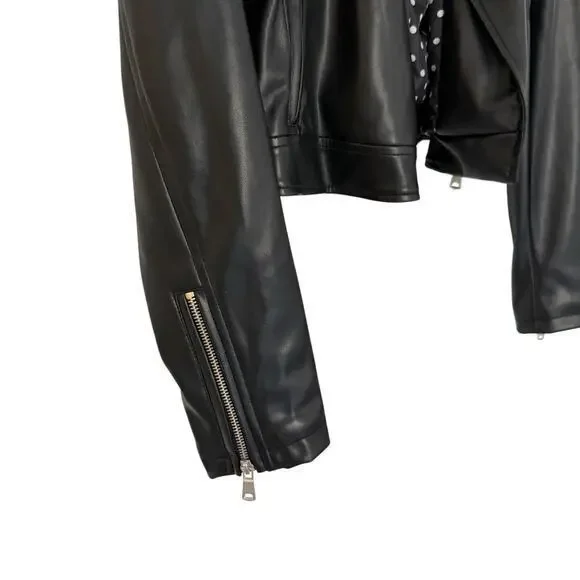 Anthropologie Avec Les Filles Faux Leather Jacket Black Size XS - Picture 11 of 13